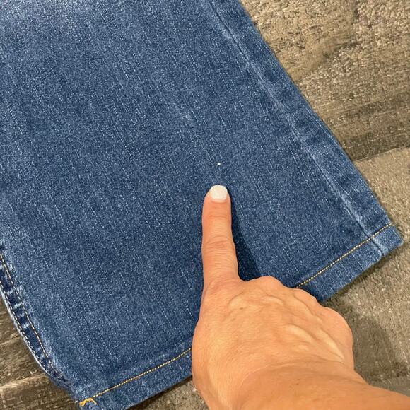 GB Juniors Wide Leg Flare Jeans Stretch Denim High Waist Crop Faded Juniors sz 7 - Picture 8 of 8